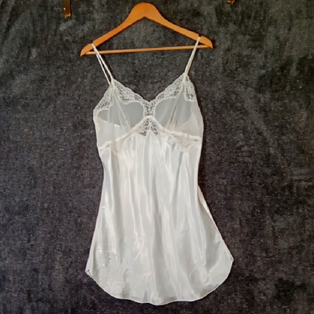 Victoria's Secret Satin Lace Chemise Babydoll Vintage Whimsigoth Fairy M